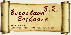 Beloslava Ratković vizit kartica